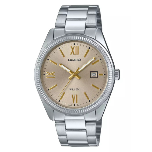 Reloj Casio MTP-1302DD-9AV Champagne Acero Inoxidable Fecha 50M