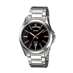 Reloj Casio MTP-1370D-1A2V Acero Inoxidable Negro Día y Fecha 50M