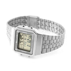 Reloj Casio Vintage A500WA-7DF Plateado Digital Hora Mundial