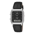 Reloj Casio AQ-230EL-1A Analógico Digital Correa de Cuero Negro Vintage