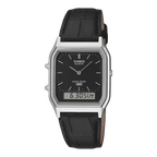 Reloj Casio AQ-230EL-1A Analógico Digital Correa de Cuero Negro Vintage