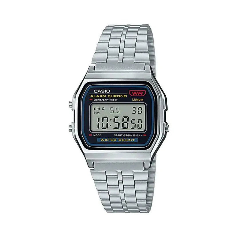Reloj Casio A159W-N1DF Digital Plateado Retro Acero Inoxidable