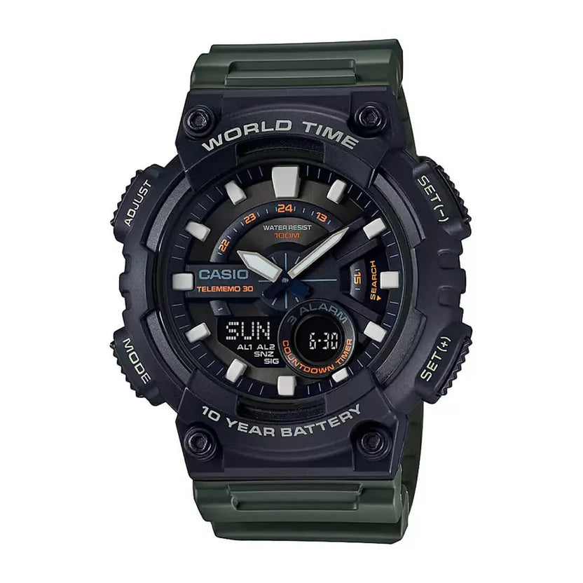 Reloj Casio AEQ-110W-3AV Verde Resina 100M