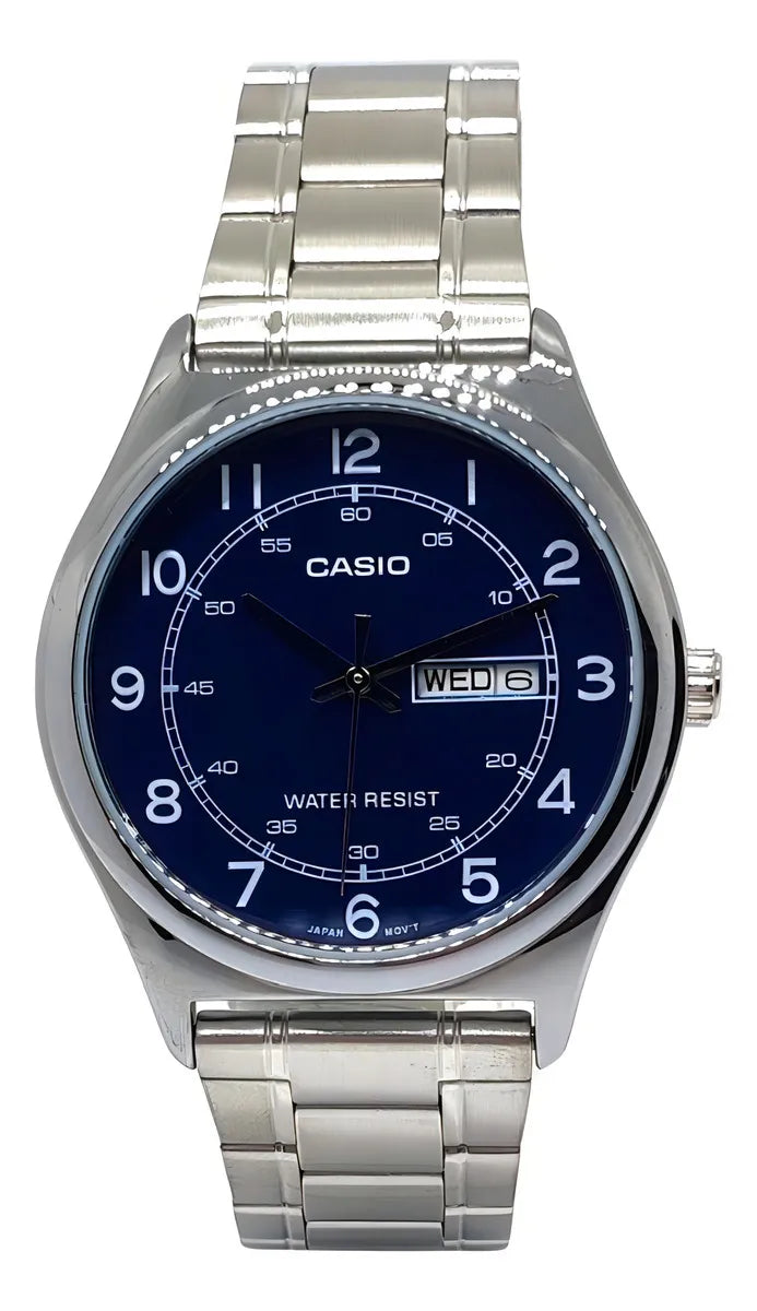 Reloj Casio MTP-V006D-2B Acero Inoxidable Esfera Azul Clásico