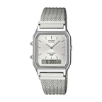 Reloj Casio AQ-230EM-7A Plateado Analógico Digital Vintage Acero Inoxidable
