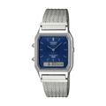Reloj Casio AQ-230EM-2A Plateado Analógico Digital Vintage Azul Acero Inoxidable