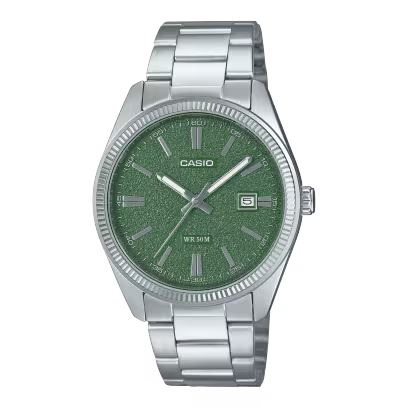Reloj Casio MTP-1302DA-3AV Acero Inoxidable Esfera Verde Texturizada 50M