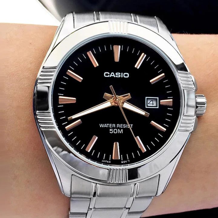 Reloj Casio MTP-1308D-1A2V Negro Acero 50M