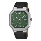 Reloj Casio MTP-B195L-3AV Correa de Cuero Verde Esfera Verde 50M