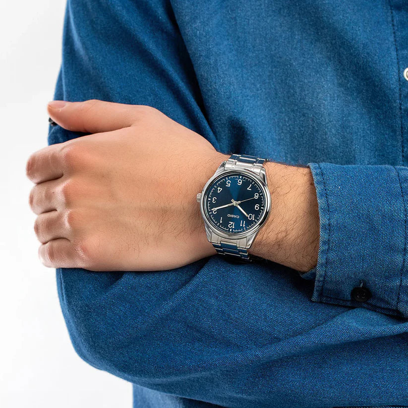 Reloj Casio MTP-V005D-2B4 Acero Inoxidable Azul Fecha 30M