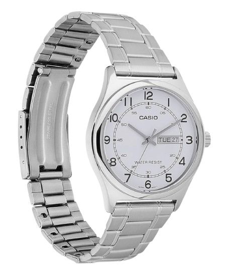 Reloj Casio MTP-V006D-7B2 Acero Inoxidable Esfera Blanca Clásico Elegante