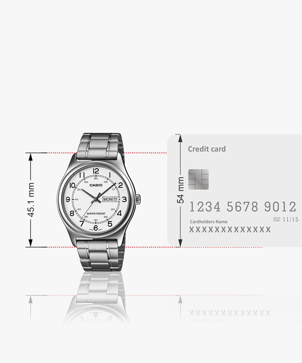 Reloj Casio MTP-V006D-7B2 Acero Inoxidable Esfera Blanca Clásico Elegante