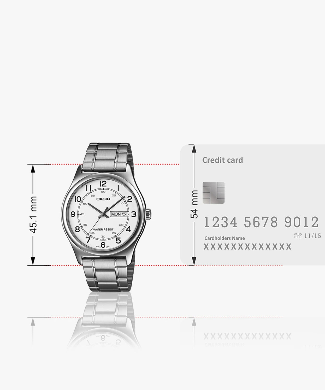 Reloj Casio MTP-V006D-7B2 Acero Inoxidable Esfera Blanca Clásico Elegante