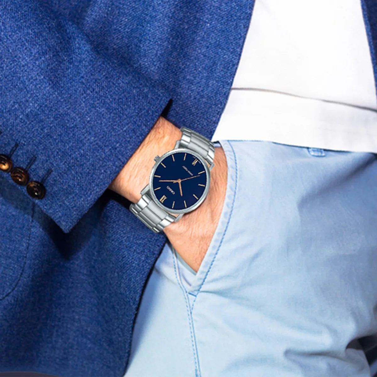 Reloj Casio MTP-VT01D-2B Acero Inoxidable Azul Minimalista 30M