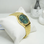 Reloj Casio MTP-B146G-3AV Dorado Esfera Verde Acero Inoxidable 50M