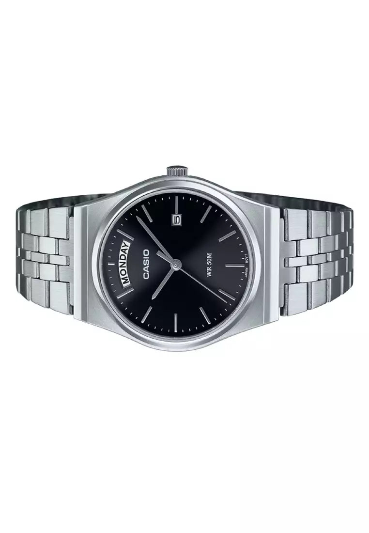 Reloj Casio MTP-B146D-1A Acero Inoxidable Negro Día y Fecha 50M