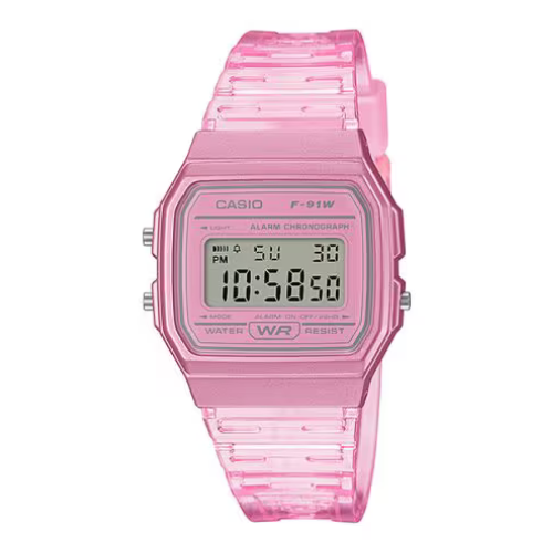 Reloj Casio F-91WS-4 Rosa Transparente Digital
