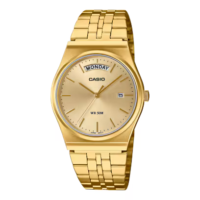 Reloj Casio MTP-B146G-9A Dorado Acero Inoxidable Día y Fecha 50M