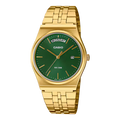 Reloj Casio MTP-B146G-3AV Dorado Esfera Verde Acero Inoxidable 50M