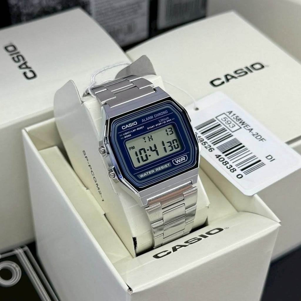 Reloj Casio Vintage A158WEA-2DF Plateado Digital Clásico
