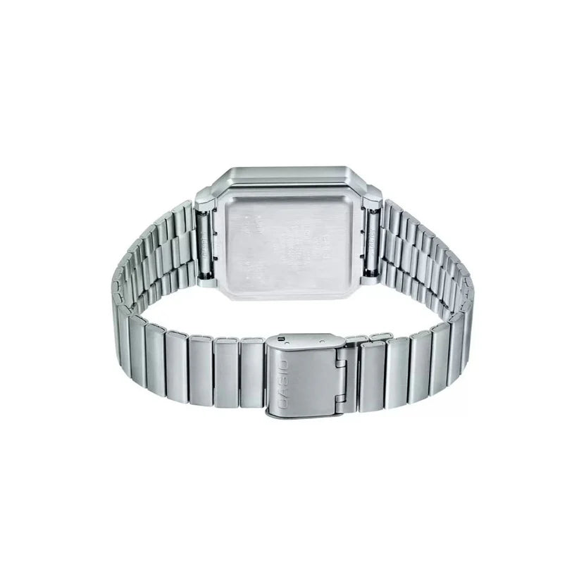 Reloj Casio A100WE-7B Plateado Digital Vintage Acero Inoxidable