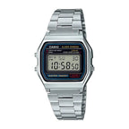 Reloj Casio A158WA-1 Plateado Digital Vintage Acero Inoxidable