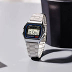 Reloj Casio A158WA-1 Plateado Digital Vintage Acero Inoxidable