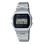 Reloj Casio Vintage A158WEA-1DF Plateado Digital Negro