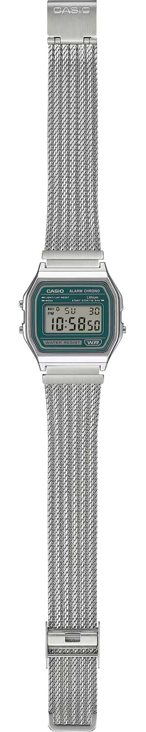 Reloj Casio A158WEM-3 Verde Digital Vintage Acero Inoxidable