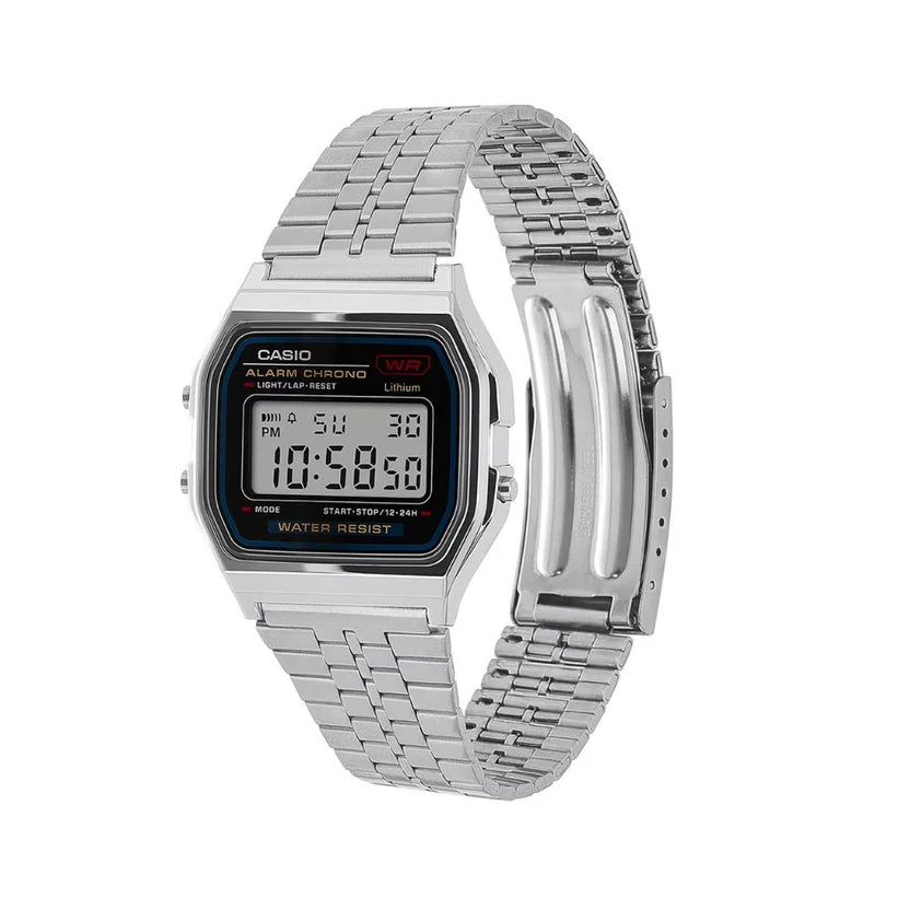 Reloj Casio A159W-N1DF Digital Plateado Retro Acero Inoxidable