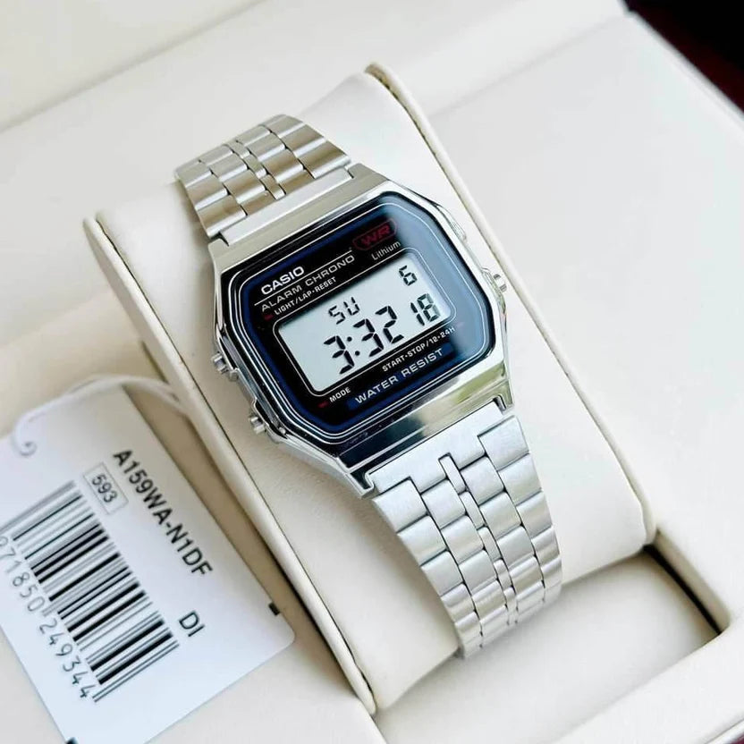 Reloj Casio A159WA-N1 Vintage Acero Inoxidable Digital Original