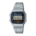 Reloj Casio A168WA-1 Plateado Digital Vintage Acero Inoxidable