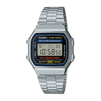 Reloj Casio A168WA-1 Plateado Digital Vintage Acero Inoxidable