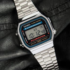 Reloj Casio A168WA-1 Plateado Digital Vintage Acero Inoxidable