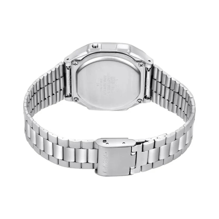 Reloj Casio A168WA-1 Plateado Digital Vintage Acero Inoxidable