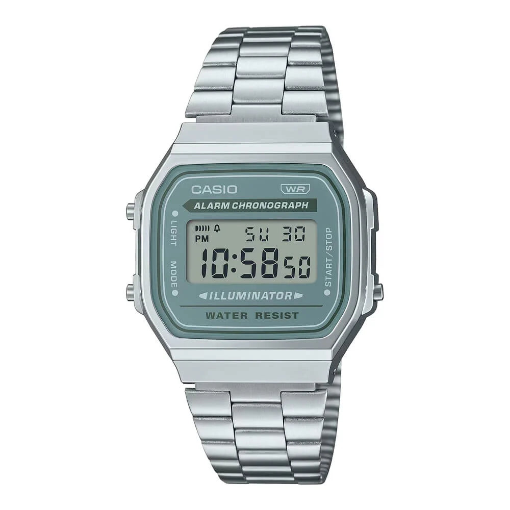 Reloj Casio Vintage A168WA-3AYDF Plateado Digital Electroluminiscente