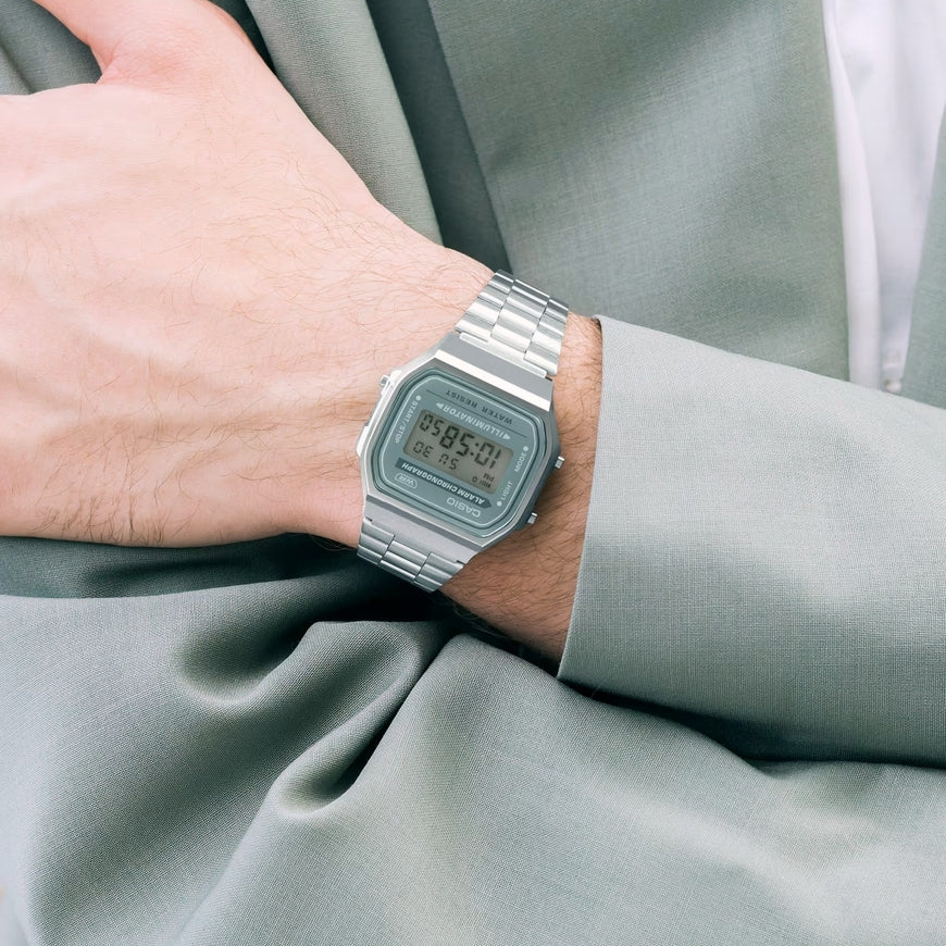 Reloj Casio Vintage A168WA-3AYDF Plateado Digital Electroluminiscente