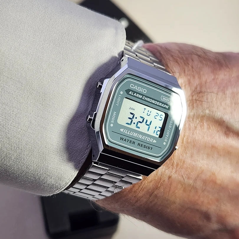 Reloj Casio Vintage A168WA-3AYDF Plateado Digital Electroluminiscente