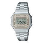 Reloj Casio A168WA-8AY Plateado Digital Vintage Acero Inoxidable