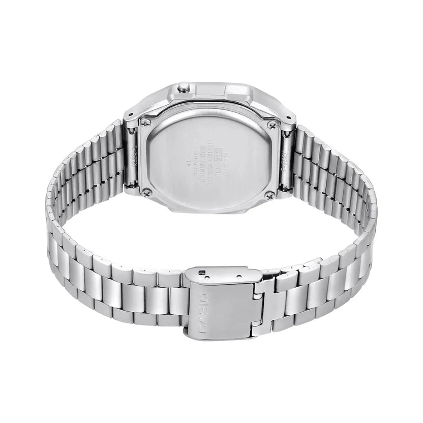 Reloj Casio A168WA-8AY Plateado Digital Vintage Acero Inoxidable