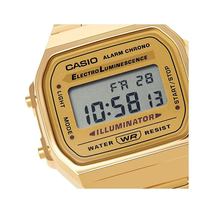 Reloj Casio A168WG-9 Dorado Digital Vintage Acero Inoxidable