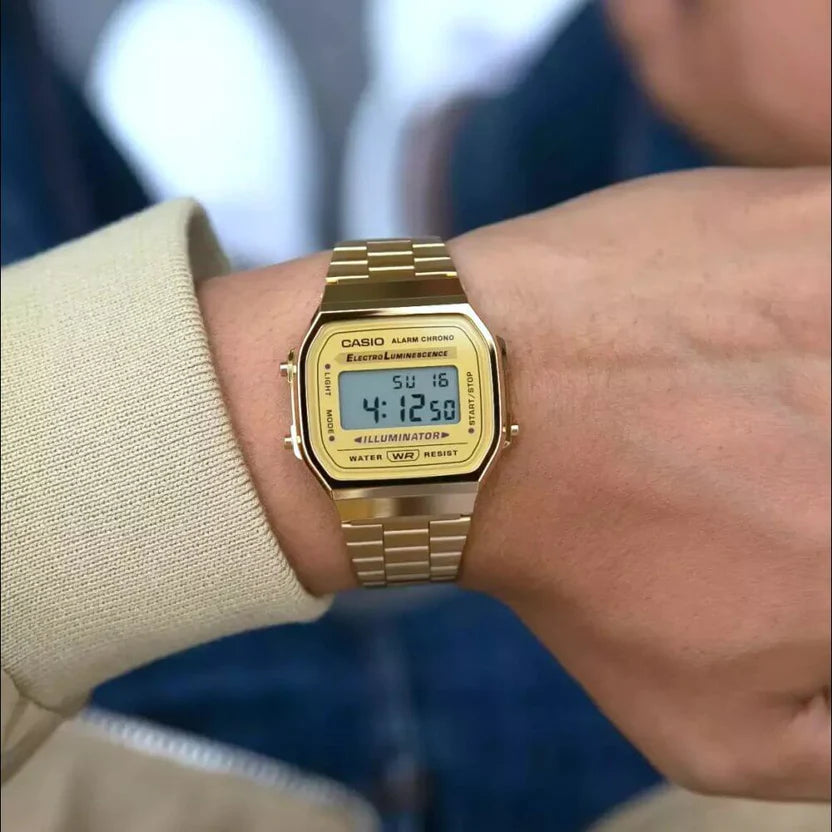 Reloj Casio A168WG-9 Dorado Digital Vintage Acero Inoxidable