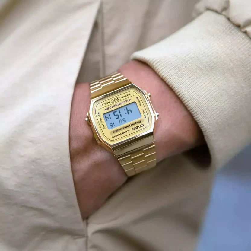 Reloj Casio A168WG-9 Dorado Digital Vintage Acero Inoxidable