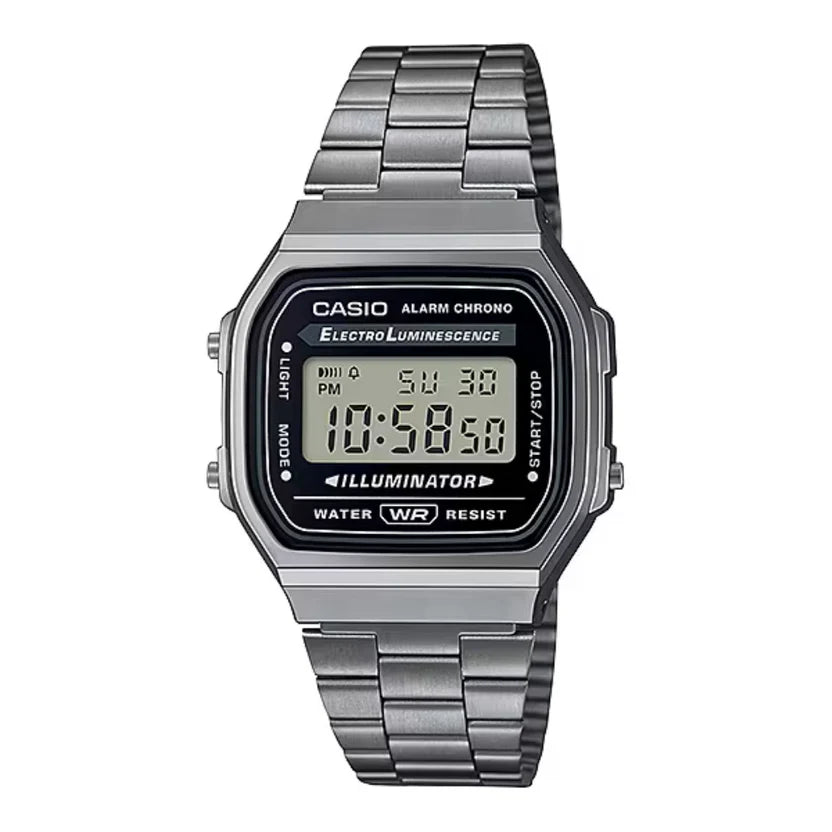 Reloj Casio A168WGG-1A Vintage Gunmetal Acero Inoxidable Digital