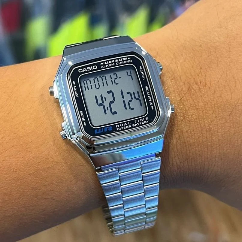 Reloj Casio Vintage A178WA-1ADF Plateado Digital Batería 10 Años