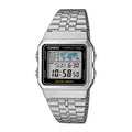 Reloj Casio A500WA-1 Plateado Retro World Time