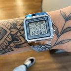 Reloj Casio Vintage A500WA-7DF Plateado Digital Hora Mundial
