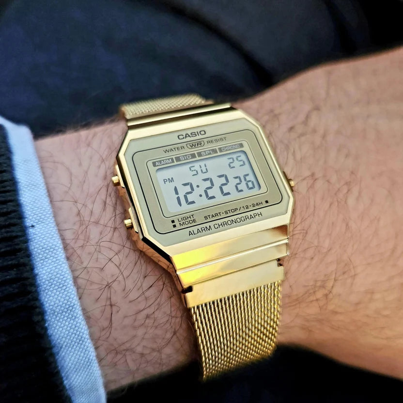 Reloj Casio Vintage A700WMG-9ADF Dorado Digital Malla Milanesa