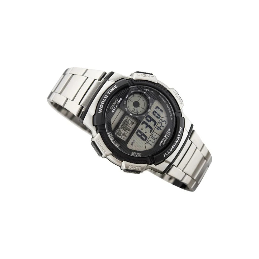 Reloj Casio AE-1000WD-1A Digital Acero Inoxidable Plateado 100M