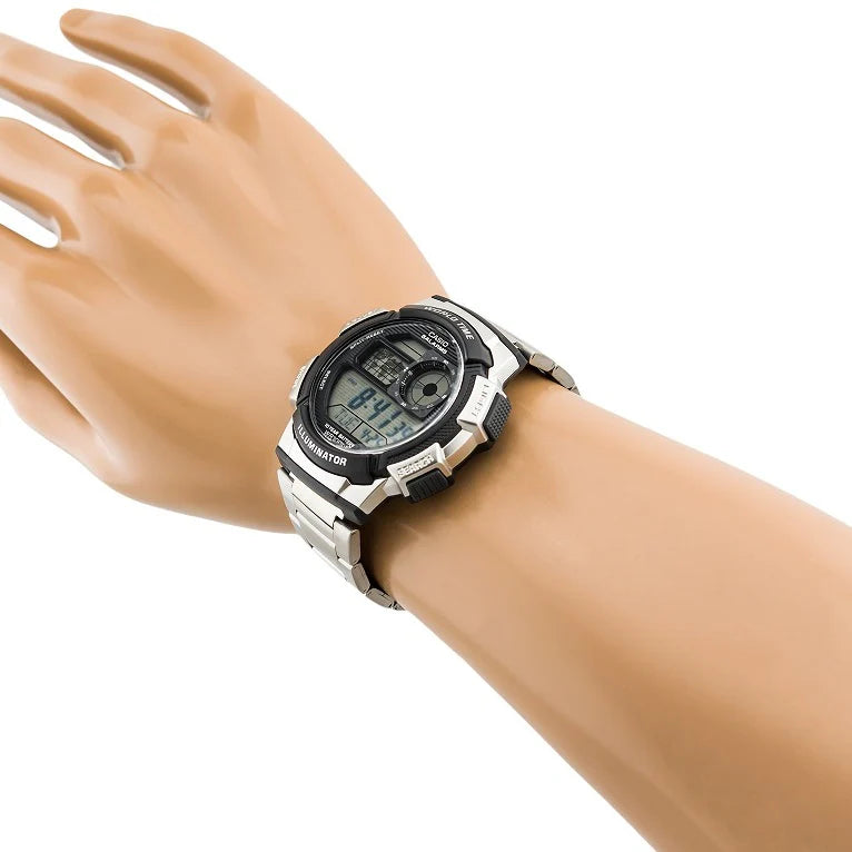 Reloj Casio AE-1000WD-1A Digital Acero Inoxidable Plateado 100M